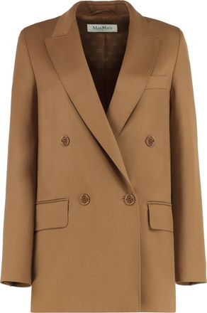 Max Mara Womens Double-breasted Blazer In Wool - Tan - Size EU 36 (Womens)