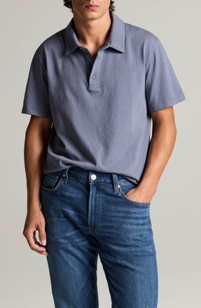 Vince Regular Fit Garment Dyed Cotton Polo in Washed Hawk Blue at Nordstrom, Size Xx-Large