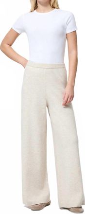 French Connection Marley Knit Wide Leg Pants In Oatmeal Mel