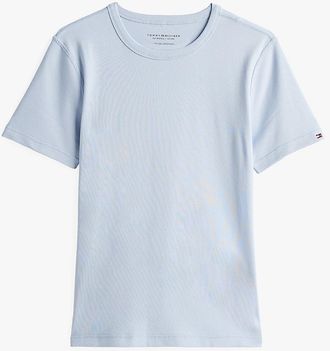 Tommy Hilfiger Womens Slim Fit Crewneck T-Shirt - Blue - XXS
