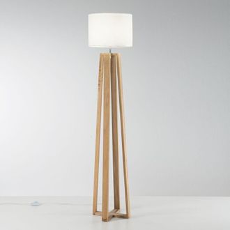 Fan Europe Piantana BERRY in legno naturale con paralume in tessuto bianco 165 cm