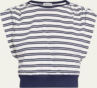 SIMKHAI Joie Striped Cotton-Jersey Top