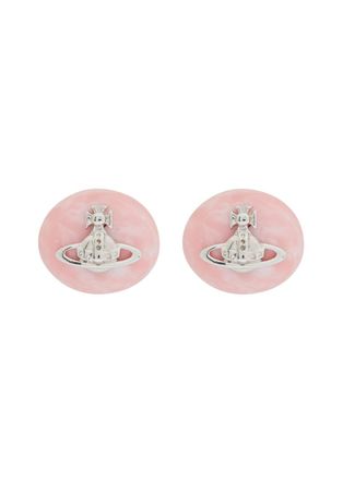 Vivienne Westwood Maude Marble orb Brass Stud Earrings - Pink - One Size