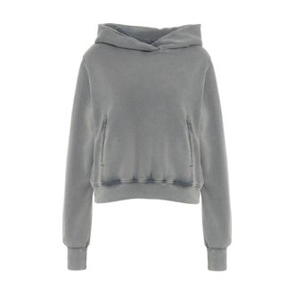 Thom Krom Hoodies, female, Gray, L, Gray Cropped Hoodie for Women