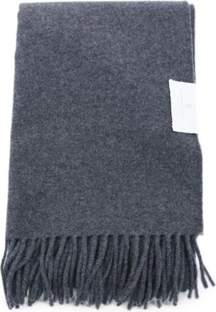 Brunello Cucinelli Fringed Cashmere Scarf - Dames - Wintersjaals - Grijs - ONE Size - Kasjmier - Accessoires