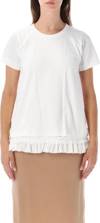 Comme Des Gar&ccedil;ons Relaxed Ruffle-Hem Short-Sleeve Cotton T-Shirt