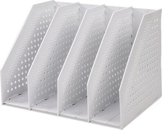 OEM Portariviste Plegable - 4 Compartimentos Verticales Para Documentos A4 - Gris Claro