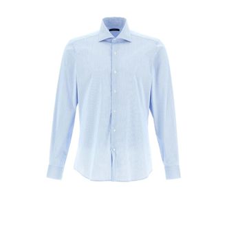 Fay Blauw Shirt met Stijlvol Ontwerp - Heren - Zakelijke Overhemden - Blauw - 4XL - Overhemden