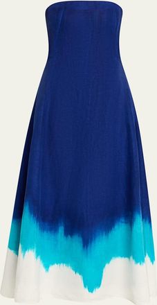 Gabriela Hearst Alessia Strapless Tie-Dye Dress