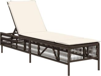 vidaXL Tumbona Con Coj&iacute;n Rat&aacute;n Sint&eacute;tico Marr&oacute;n Vidaxl