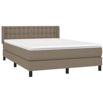 vidaXL Vidaxl - Cama Box Spring Con Colch&oacute;n Tela Gris Taupe 140x200 Cm