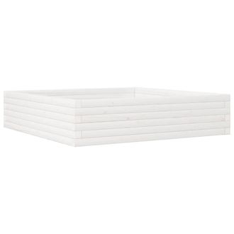 Berkfield Home Garden Planter White 100x100x23 cm Solid Wood Pine | Size: 100 x 100 x 23 cm