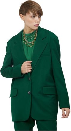 Silvian Heach Regular Blazer met Zijzakken - Dames - Jassen - Groen - Maat: XS Viscose