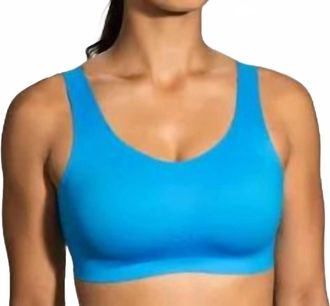 Brooks Dare Scoopback Run Bra In Blue Bolt/navy