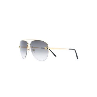 Cartier Sunglasses, female, Yellow, Size: 60 MM Panth&egrave;re Pilot Sunglasses