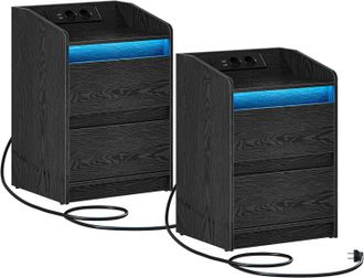 OEM Comodini Con Led, Set Da 2, Stazione Di Ricarica