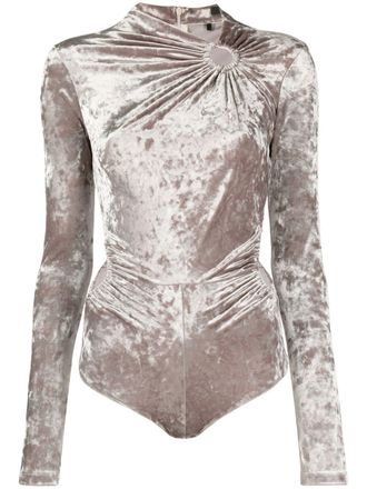 Isabel Marant Body a maniche lunghe con arricciatura - Grigio