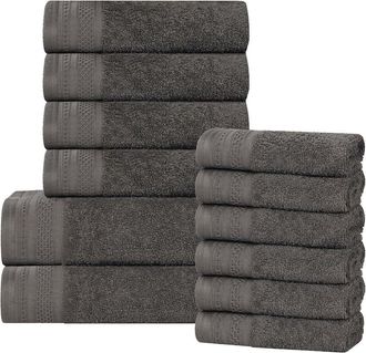 Superior Honeycomb Textured Waffle Border Cotton Medium Weight 12Pc Towel Set