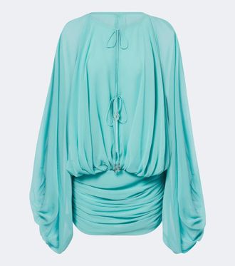 De La Vali Eulalia gathered chiffon minidress
