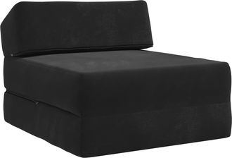 vidaXL Sof&aacute; Cama Plegable Negro 60 X 70 X 41 Cm Tela Vidaxl