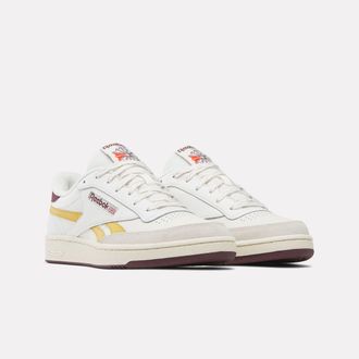 Reebok Classic Sneaker REEBOK CLASSIC CLUB C REVENGE, Damen, Gr. 36,5, chalk, gritgold, schwarzcherry, Leder, Synthetik, Textil, Schuhe Sneaker