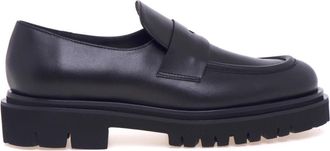 Anna F. Mocassino - Dames - Loafers - Zwart - 41 EU - Leer - Schoenen