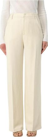 Dondup Reina Straight Broeken - Dames - Straight fit broeken - Beige - W24 - Katoen - Broeken
