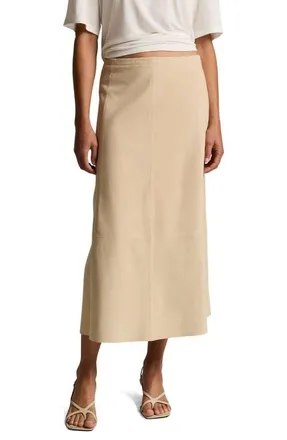 Vince Paneled Suede Skirt in Sand Beige at Nordstrom, Size 10