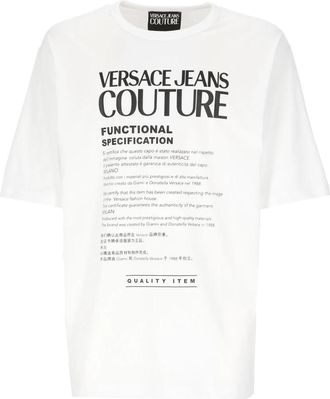 Versace Jeans Couture Korte Mouw T-shirt - Heren - T-shirts - Wit - 2XL - Katoen - Tops