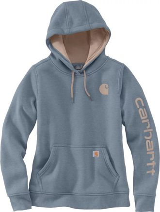 Carhartt Work in Progress Iconic Clarksburg Hoodie Womens Navy Fleece Long Sleeve POSH077