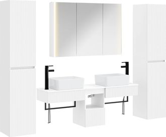 vidaXL Juego De Muebles De Ba&ntilde;o 6 Uds. Blanco Vidaxl
