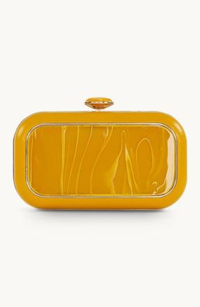 Badgley Mischka Jordan Acrylic Medallion Minaudiere in Honey at Nordstrom, Size Small