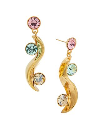 Oscar De La Renta Crystal Wave Drop Earrings