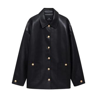 Anine Bing Chaqueta Luca Negra Piel REC BOT Dorados - Jackets - Mujer - Negro - S