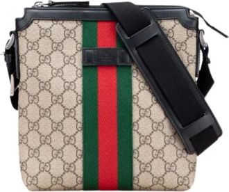 Gucci Pre-owned Cross Body Bags, female, Beige, Size: ONE SIZE Pre-owned Vintage Fabric Crossbody Bag
