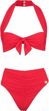 Balmain Tweedelig Zwempak - Dames - Bikinis - Rood - XS - Tweed - Badmode