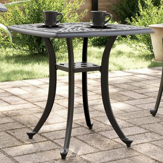 vidaXL Mesa De Jard&iacute;n Aluminio Fundido Negro 80x80x75 Cm Vidaxl