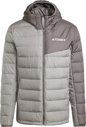 adidas Mens Down Ho J Running Jacket in Ch Solid Grey - Size X-Small