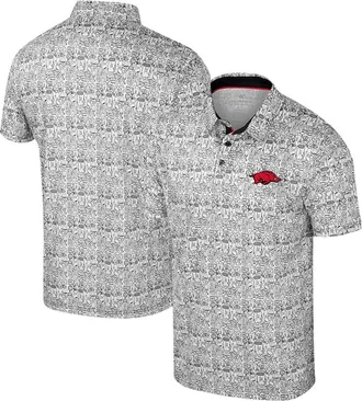 Colosseum Mens Colosseum White Arkansas Razorbacks Big & Tall Its Time! Allover Printed Polo at Nordstrom, Size Xxx-Large