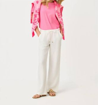 Lilly Pulitzer Brawley Linen Straight Pants In Resort White