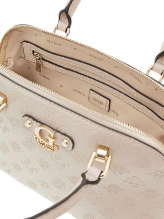 Guess Womens Handbag Light Taupe Logo Polyurethane Bags - Satchel-Bags