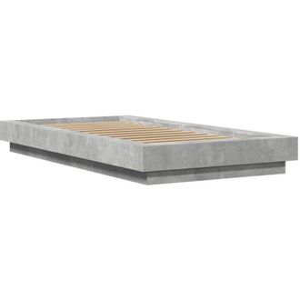 vidaXL Vidaxl - Bed Frame with led Lights without Mattress Concrete Grey 90x200cm