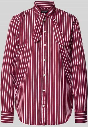 Lauren Ralph Lauren Hemdbluse mit Knopfleiste Modell NUSILA in Dunkelrot, Gr&ouml;&szlig;e 34