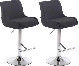 Clp Set de 2 Taburetes Club en Tela Negro Cromado