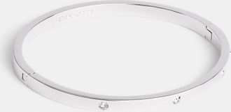 Coach Womens Stone Hinged Bangle - Silver Metal - One Size