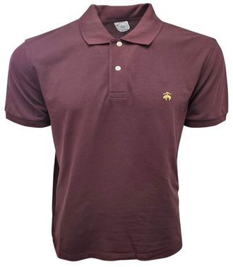 Brooks Brothers Golden Fleece Slim Fit Performance Polo Shirt (Medium, Maroon (Gold Logo))