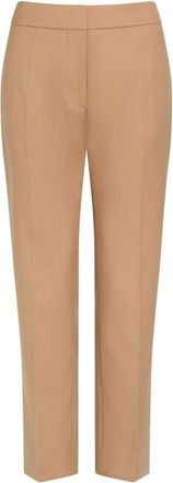 Patou Broeken, Dames, Bruin, S, Beige Broek met Voorsluiting
