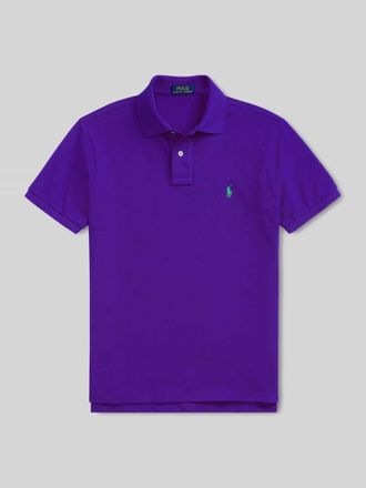 Polo Ralph Lauren Slim Fit Poloshirt aus reiner Baumwolle in Violett, Gr&ouml;&szlig;e XXL