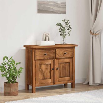 vidaXL Aparador De Madera Maciza De Caoba 75x30x65 Cm Vidaxl