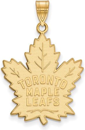 Diamond2Deal 10k Yellow Gold Gold Toronto Maple Leafs Extra Large Pendant